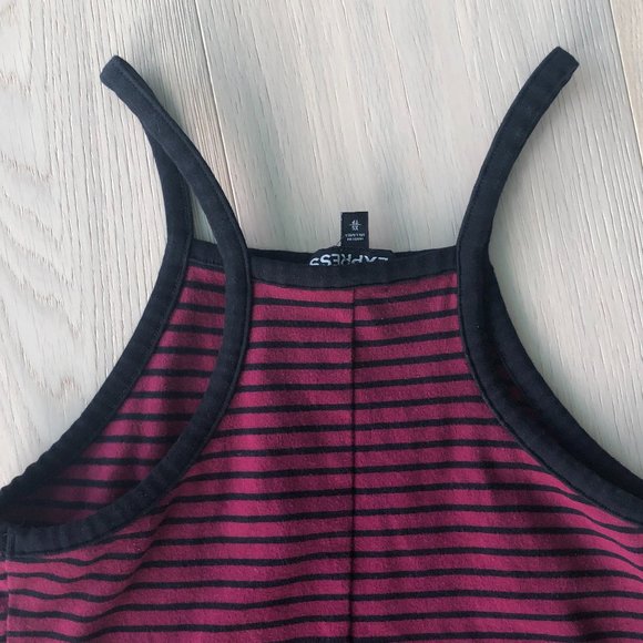 Magenta/Maroon Black striped Dress by Express - size XS - Picture 4 of 4